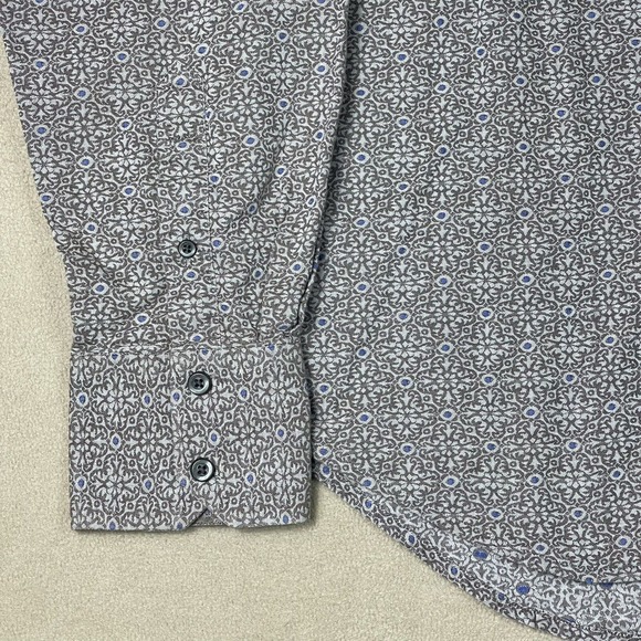 Robert Graham Shirt Mens Extra Large Brown Blue Long Sleeve Button Up Adult - Picture 3 of 11